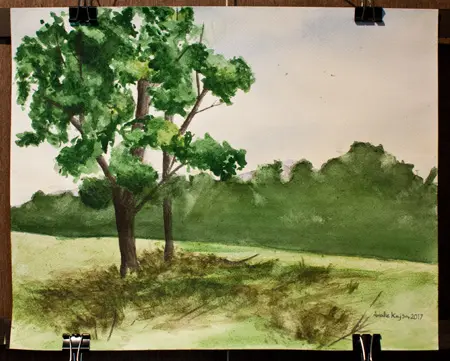 Amalie Kajsa Akvarel på papir