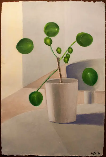 Mette Nedergaard Oliepastel på papir