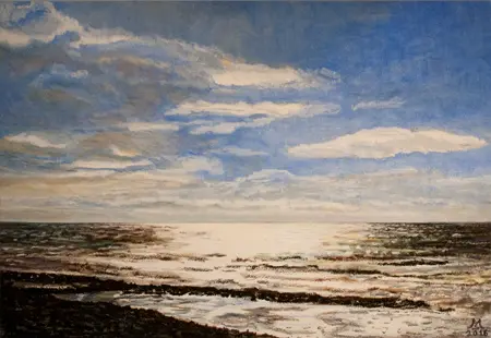 Mitte Skjold Oliepastel på lærred