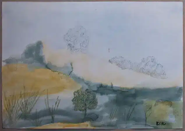 Kirsten Hvidtfeldt Akvarel og blyant